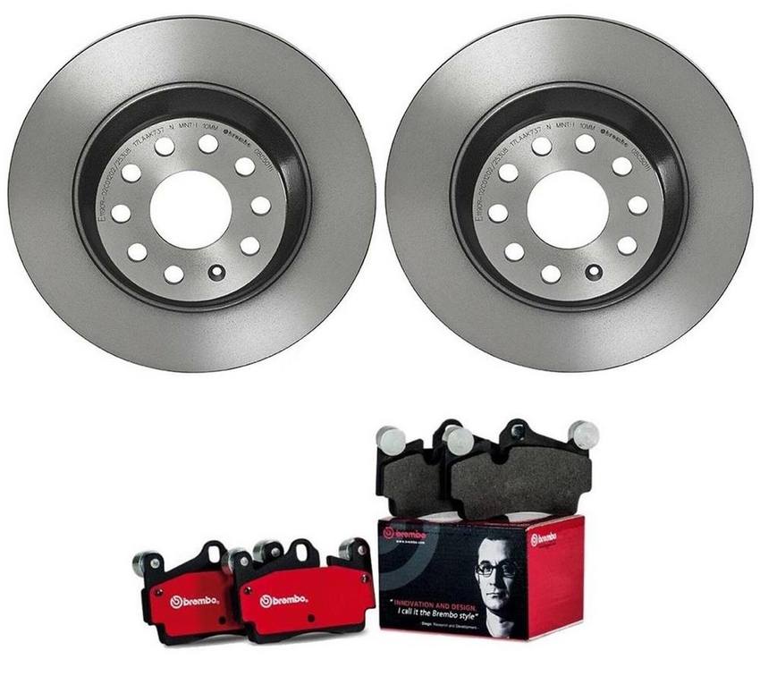 Audi VW Brakes Kit - Pads and Rotors Rear (300mm) (Ceramic) 5Q0698451P - Brembo 3280520KIT